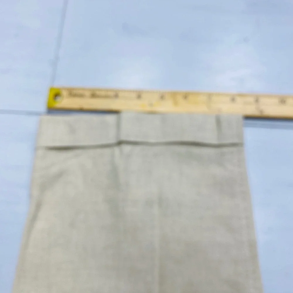 Dockers Pleated Linen Blend Pants Mens 34x29 Beige Khaki Cuffed Straight Pant